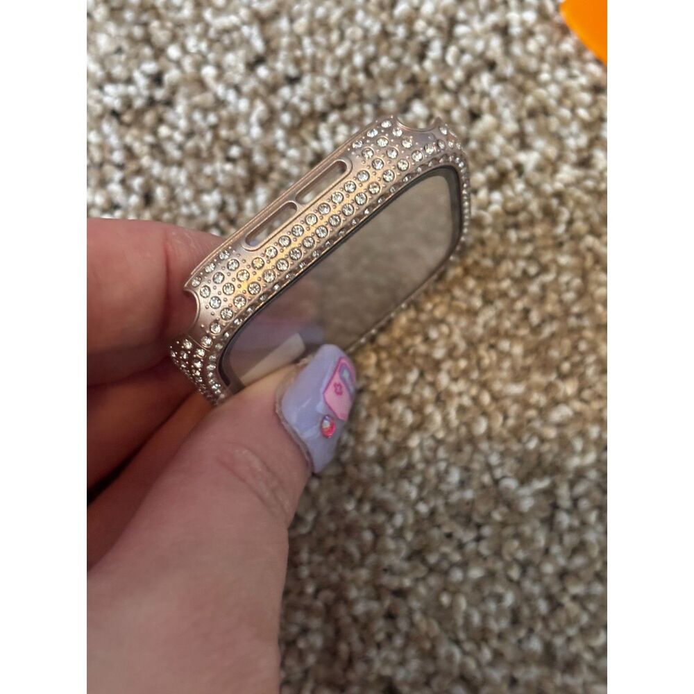 Rose Gold Rhinestone Apple Watch Case & Screen Protector - Picture 3 of 4
